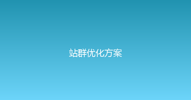 站群优化方案 封面图